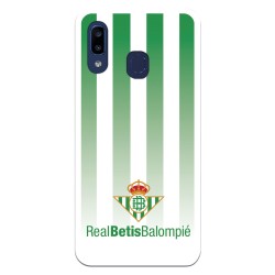 Funda para Samsung Galaxy A20E del Betis Fondo Rayas Verdiblancas - Licencia Oficial Real Betis Balompié