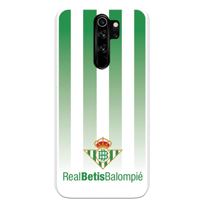 Funda para Xiaomi Redmi Note 8 Pro del Betis Fondo Rayas Verdiblancas - Licencia Oficial Real Betis Balompié