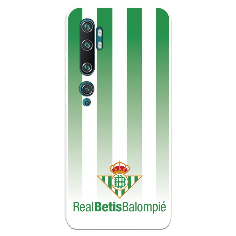 Funda para Xiaomi Mi Note 10 del Betis Fondo Rayas Verdiblancas - Licencia Oficial Real Betis Balompié