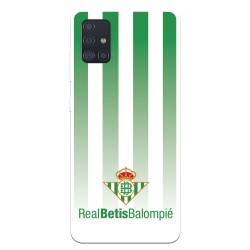 Funda para Samsung Galaxy A51 del Betis Fondo Rayas Verdiblancas - Licencia Oficial Real Betis Balompié