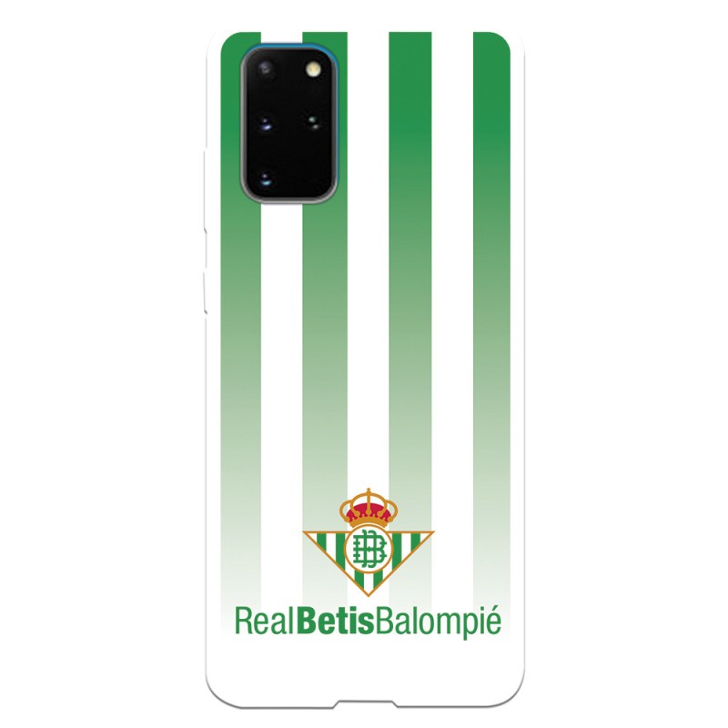 Funda para Samsung Galaxy S20 Plus del Betis Fondo Rayas Verdiblancas - Licencia Oficial Real Betis Balompié