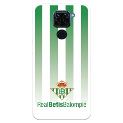 Funda para Xiaomi Redmi Note 9 del Betis Fondo Rayas Verdiblancas - Licencia Oficial Real Betis Balompié