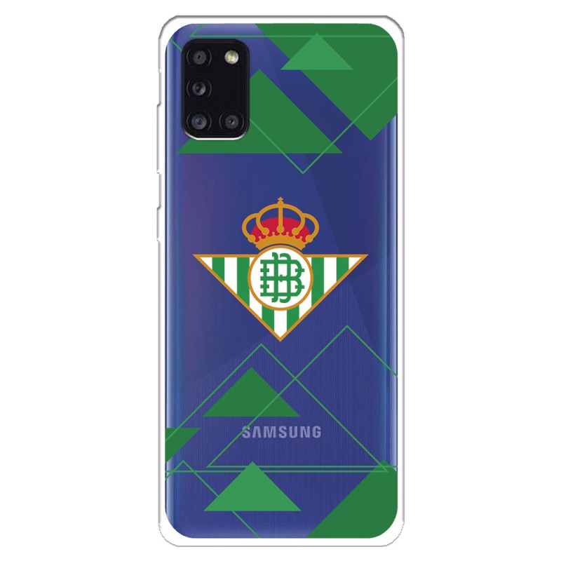 Funda para Samsung Galaxy A31 del Betis Escudo Fondo transparente - Licencia Oficial Real Betis Balompié