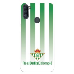 Funda para Samsung Galaxy A11 del Betis Fondo Rayas Verdiblancas - Licencia Oficial Real Betis Balompié