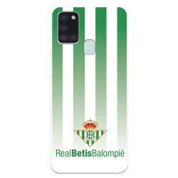 Funda para Samsung Galaxy A21S del Betis Fondo Rayas Verdiblancas - Licencia Oficial Real Betis Balompié