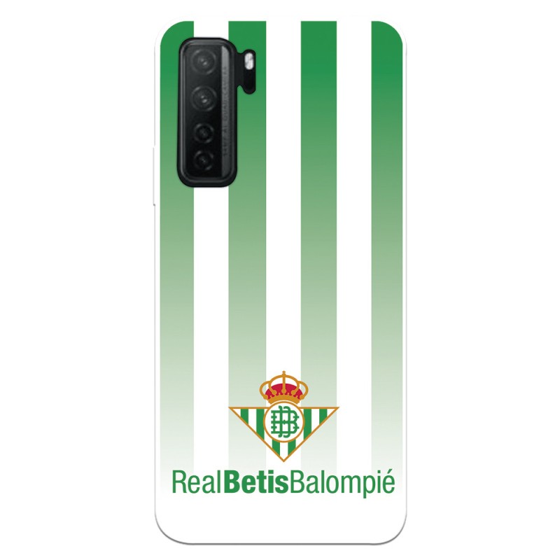 Funda para Huawei P40 Lite 5G del Betis Fondo Rayas Verdiblancas - Licencia Oficial Real Betis Balompié