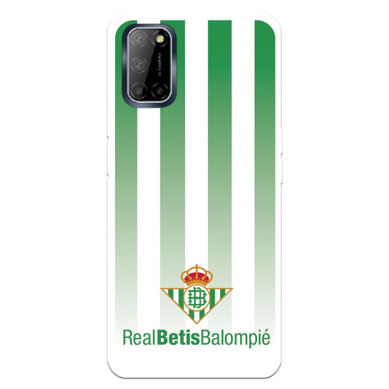 Funda para Oppo A72 del Betis Fondo Rayas Verdiblancas - Licencia Oficial Real Betis Balompié