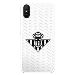 Funda para Xiaomi Redmi 9A del Betis Escudo Negro Fondo Red - Licencia Oficial Real Betis Balompié