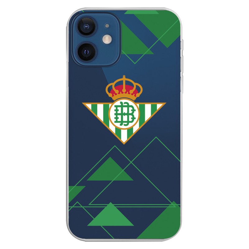 Funda para iPhone 12 Mini del Betis Escudo Fondo transparente - Licencia Oficial Real Betis Balompié