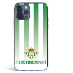 Funda para iPhone 12 del Betis Fondo Rayas Verdiblancas - Licencia Oficial Real Betis Balompié