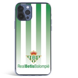 Funda para iPhone 12 Pro Max del Betis Fondo Rayas Verdiblancas - Licencia Oficial Real Betis Balompié