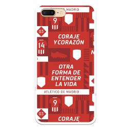 Funda para iPhone 7 Plus del Atleti Coraje y corazón - Licencia Oficial Atlético de Madrid