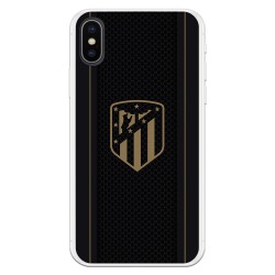 Funda para iPhone X del Atleti Escudo Dorado Fondo Negro - Licencia Oficial Atlético de Madrid
