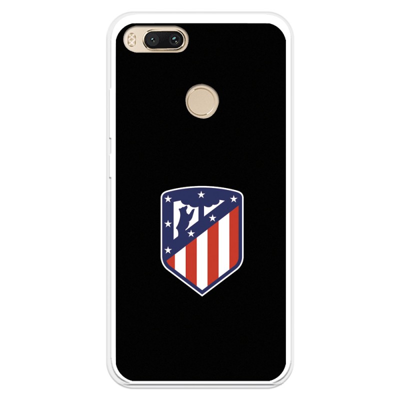 Funda para Xiaomi Mi A1 del Atleti Escudo Fondo Negro - Licencia Oficial Atlético de Madrid