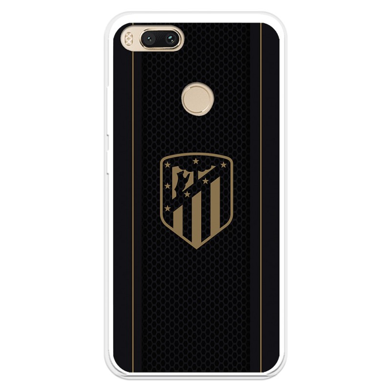 Funda para Xiaomi Mi A1 del Atleti Escudo Dorado Fondo Negro - Licencia Oficial Atlético de Madrid