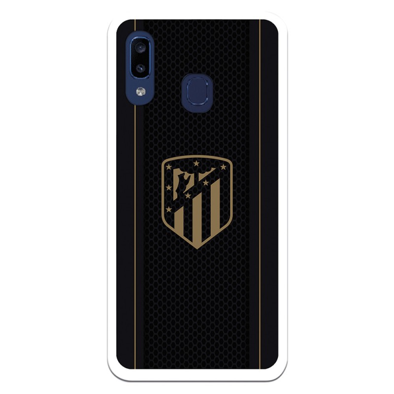 Funda para Samsung Galaxy A20E del Atleti Escudo Dorado Fondo Negro - Licencia Oficial Atlético de Madrid