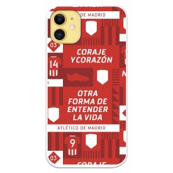 Funda para iPhone 11 del Atleti Coraje y corazón - Licencia Oficial Atlético de Madrid