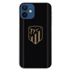 Funda para iPhone 12 Mini del Atleti Escudo Dorado Fondo Negro - Licencia Oficial Atlético de Madrid