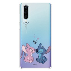 Funda para Huawei P30 Oficial de Disney Angel & Stitch Beso - Lilo & Stitch