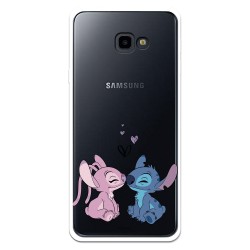 Funda para Samsung Galaxy J4 Plus Oficial de Disney Angel & Stitch Beso - Lilo & Stitch