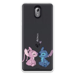 Funda para Nokia 3.1 Oficial de Disney Angel & Stitch Beso - Lilo & Stitch