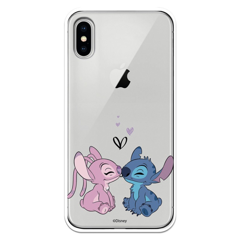 Funda para iPhone X Oficial de Disney Angel & Stitch Beso - Lilo & Stitch