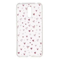 Funda Dibujo Corazones para Alcatel 1X 2019