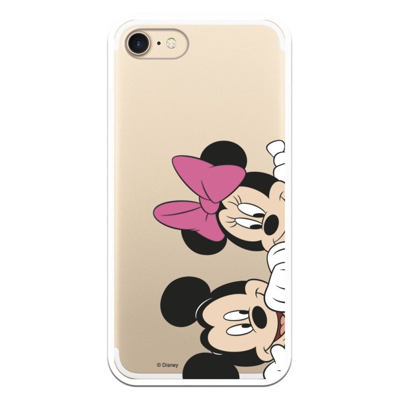 Funda para iPhone SE Oficial de Disney Mickey y Minnie Asomados - Clásicos Disney