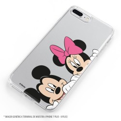 Funda para iPhone SE Oficial de Disney Mickey y Minnie Asomados - Clásicos Disney