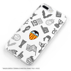 Funda para iPhone XS Oficial del Valencia CF Stickers Gris Escudo Color - Licencia Oficial del Valencia CF