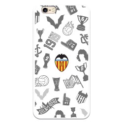 Funda para iPhone 6S Oficial del Valencia CF Stickers Gris Escudo Color - Licencia Oficial del Valencia CF