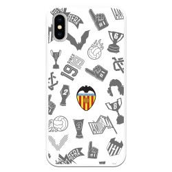 Funda para iPhone X del Valencia Stickers Gris Escudo Color - Licencia Oficial Valencia CF