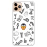 Funda para iPhone 11 Pro Max del Valencia Stickers Gris Escudo Color - Licencia Oficial Valencia CF