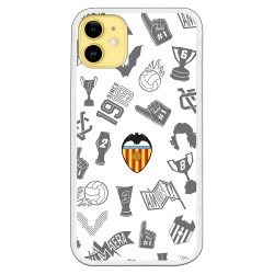 Funda para iPhone 11 del Valencia Stickers Gris Escudo Color - Licencia Oficial Valencia CF