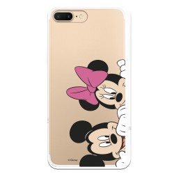 Funda para iPhone 8 Plus Oficial de Disney Mickey y Minnie Asomados - Clásicos Disney