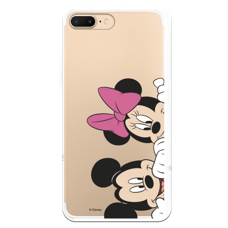 Funda para iPhone 8 Plus Oficial de Disney Mickey y Minnie Asomados - Clásicos Disney