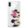 Funda para iPhone X Oficial de Disney Mickey y Minnie Asomados - Clásicos Disney