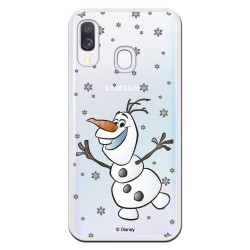 Funda para Samsung Galaxy A40 Oficial de Disney Olaf Transparente - Frozen